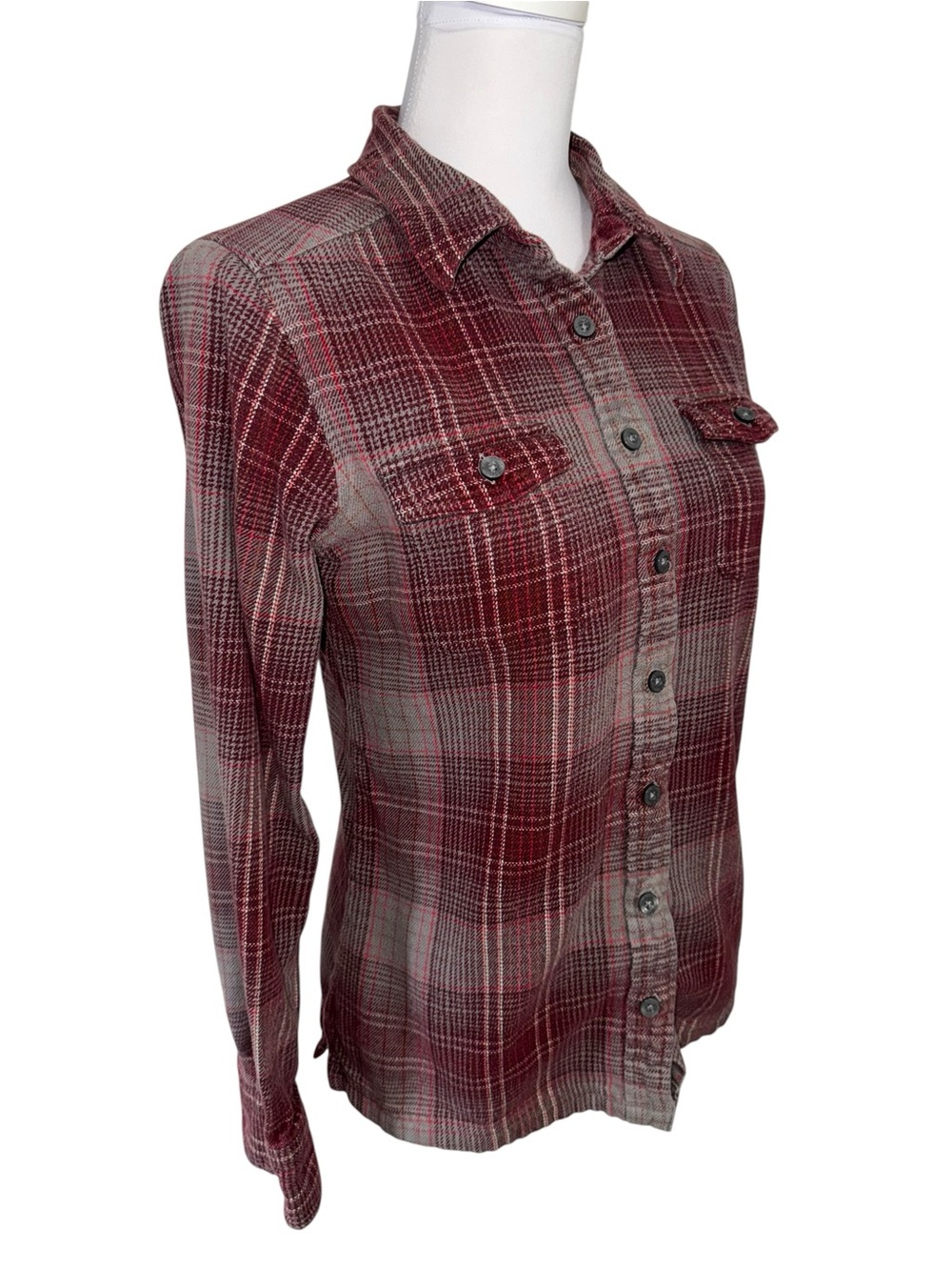 Patagonia Organic Cotton Plaid Button Front Shirt Women’s Size 6 Long Sleeve - Picture 3 of 7